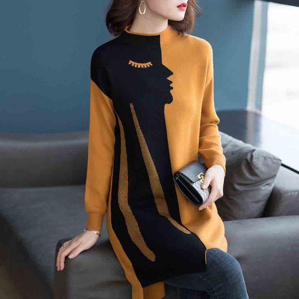 2019 autumn and winter new sweaters in the long section of the bottoming shirt loose wear women's wild foreign sweater skirt tide, Black;gray
2019 autumn and winter new sweaters in the long section of the bottoming shirt loose wear women's wild foreign sweater skirt tide, Black;gray