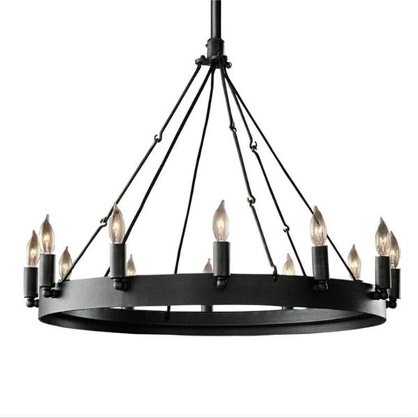 retro american rural iron circular chandelier living room bar decoration personalized coffee shop candle chandelier
retro american rural iron circular chandelier living room bar decoration personalized coffee shop candle chandelier