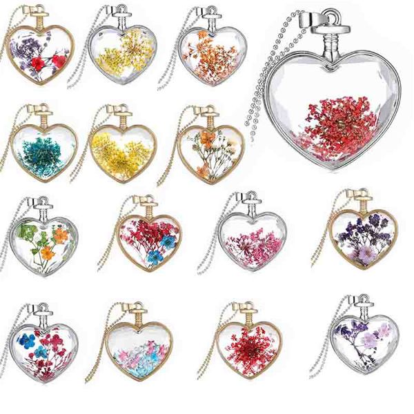 dried flower necklace crystal plant heart perfume bottle necklace pendant chains fashion jewelry for women silver gold drop shipping
dried flower necklace crystal plant heart perfume bottle necklace pendant chains fashion jewelry for women silver gold drop shipping