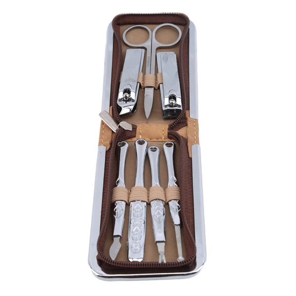 brown stainless steel manicure knife manicure tool kits nail clippers nail clippers scissors cuticle pusher suit set 7 pcs/set
brown stainless steel manicure knife manicure tool kits nail clippers nail clippers scissors cuticle pusher suit set 7 pcs/set