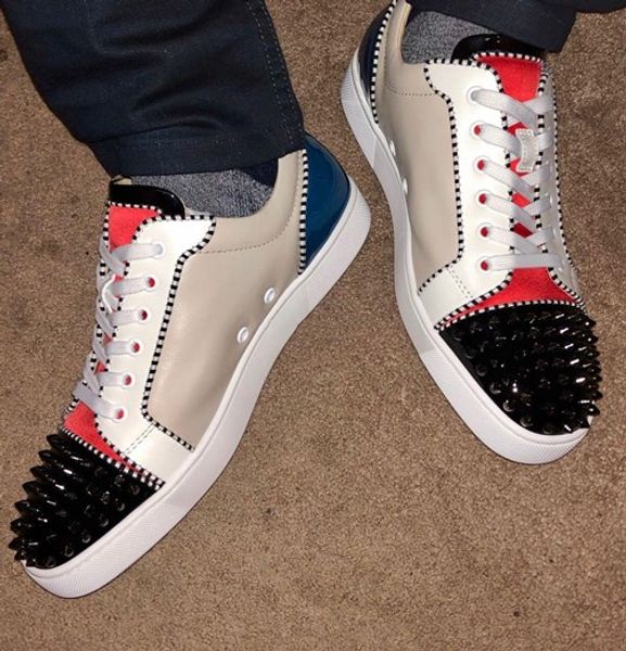 luxury design red soles shoes,summer spring men's low shoes red bottom men flat spikes patchwork leather sneakers studded toe lace-up t, Black
luxury design red soles shoes,summer spring men's low shoes red bottom men flat spikes patchwork leather sneakers studded toe lace-up t, Black