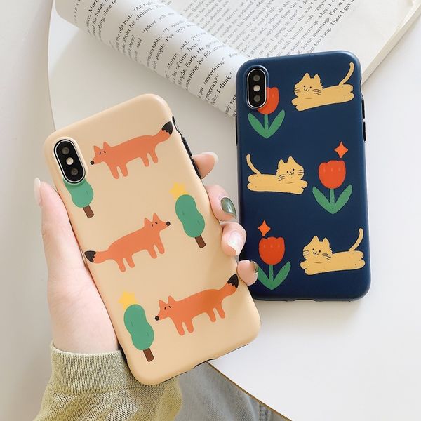 for iphone 11 pro xs max xr fox kitten phone case 6 7 8 x plus pattern covering imd process cell phone cases
for iphone 11 pro xs max xr fox kitten phone case 6 7 8 x plus pattern covering imd process cell phone cases
