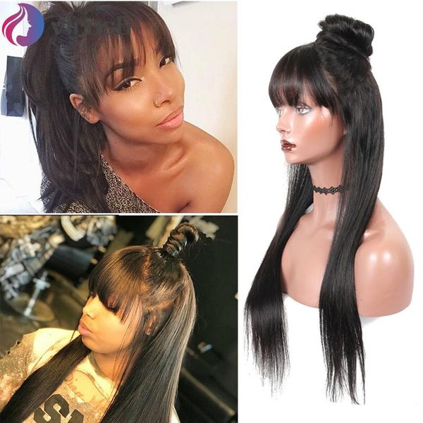 360 lace frontal wig with bangs 13x6 straight full lace human hair wigs pre plucked with baby hair wig remy ing, Black
360 lace frontal wig with bangs 13x6 straight full lace human hair wigs pre plucked with baby hair wig remy ing, Black