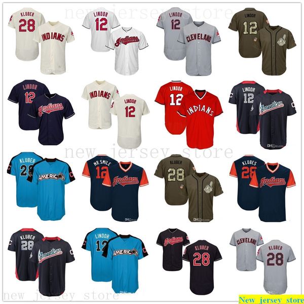 men women youth baseball 12 lindor 28 kluber jerseys white gray grey navy blue red cream green salute to service players weekend, Blue;black
men women youth baseball 12 lindor 28 kluber jerseys white gray grey navy blue red cream green salute to service players weekend, Blue;black