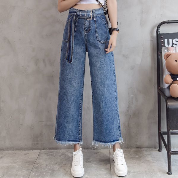 spring 2018 high waist women's wide leg jeans vintage loose womens jeans denim pockets harajuku plus size, Blue
spring 2018 high waist women's wide leg jeans vintage loose womens jeans denim pockets harajuku plus size, Blue