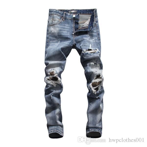2020 new men's jeans ripped holes korean style elasticity casual trousers cool stretch mens ripped jeans pants mens joggers, Blue
2020 new men's jeans ripped holes korean style elasticity casual trousers cool stretch mens ripped jeans pants mens joggers, Blue