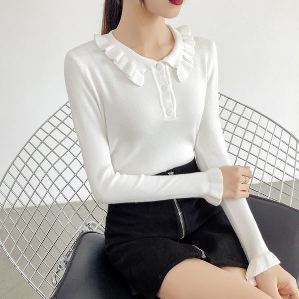 2019 женщины свитер с длинными рукавами knit осени сплошной цвет bottom тонкий пуловер, White;black
2019 женщины свитер с длинными рукавами knit осени сплошной цвет bottom тонкий пуловер, White;black