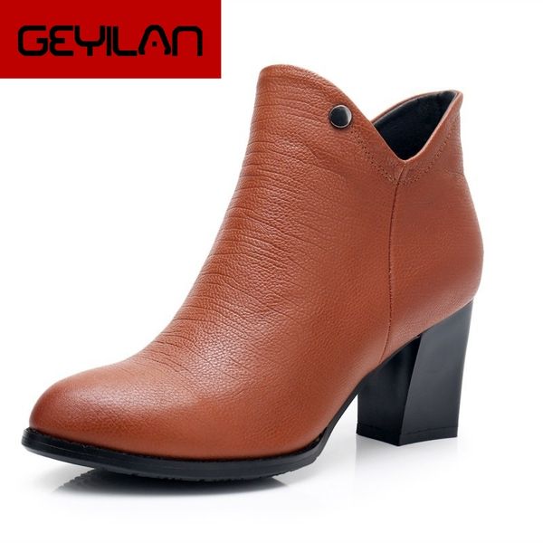 100% genuine leather women ankle boots autumn winter high heel boots pointed toe zipper shoes 2018, Black
100% genuine leather women ankle boots autumn winter high heel boots pointed toe zipper shoes 2018, Black