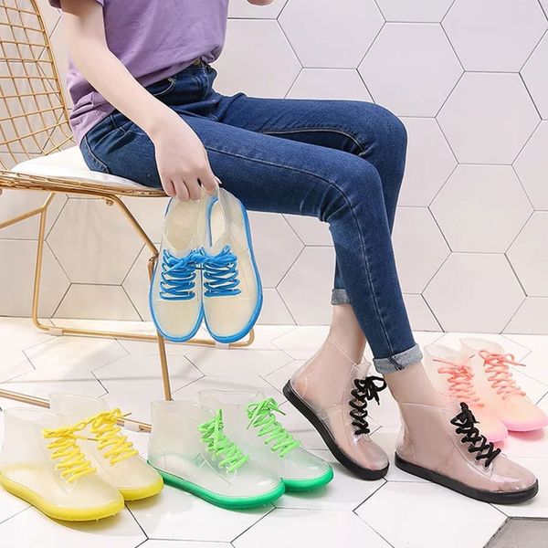 fashion lace-up rain shoes anti-slip jelly candy-colored rubber shoes short rain boots shoe cover waterproof crystal boots, Black
fashion lace-up rain shoes anti-slip jelly candy-colored rubber shoes short rain boots shoe cover waterproof crystal boots, Black