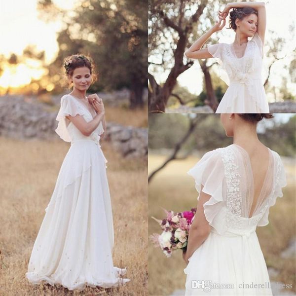 modest beach v neck cap sleeves wedding dresses ruffles lace applique vestidos de novia pregnant custom made bridal gowns, White
modest beach v neck cap sleeves wedding dresses ruffles lace applique vestidos de novia pregnant custom made bridal gowns, White