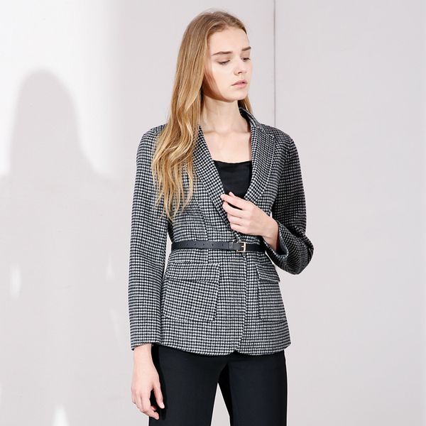 women's suits & blazers 2021 autumn single button slimming 100%wool plaid loose coat woman 5w19803, White;black
women's suits & blazers 2021 autumn single button slimming 100%wool plaid loose coat woman 5w19803, White;black