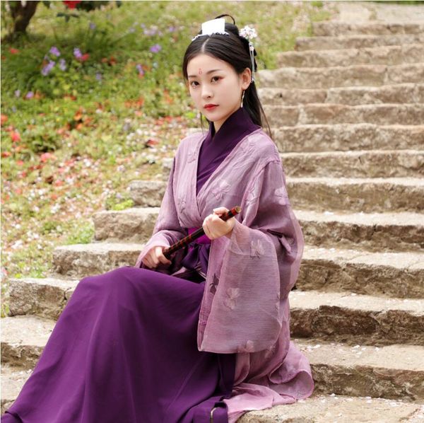 original created daily hanfu female embroidery woman chivalrous wear fairy clothing spring summer ancient student antique dress, Red
original created daily hanfu female embroidery woman chivalrous wear fairy clothing spring summer ancient student antique dress, Red