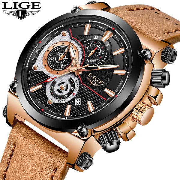 new lige mens watches luxury quartz gold watch men casual leather waterproof sport watch relogio masculino, Slivery;brown
new lige mens watches luxury quartz gold watch men casual leather waterproof sport watch relogio masculino, Slivery;brown