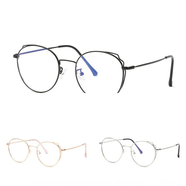 round frame 9131 female cat ear plain anti-blue light metal frame with glasses glasses myopia, Silver
round frame 9131 female cat ear plain anti-blue light metal frame with glasses glasses myopia, Silver