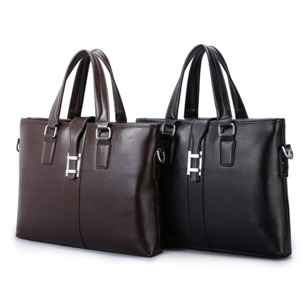 classic business man briefcase computer lapshoulder bag leather men's handbag messenger bags