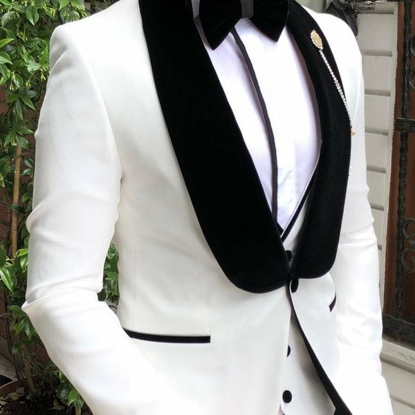 white ivory groomsmen wear slim fit shawl lapel groom formal prom party tuxedos man blazer suit (jacket+vest+pants), Black;gray
white ivory groomsmen wear slim fit shawl lapel groom formal prom party tuxedos man blazer suit (jacket+vest+pants), Black;gray