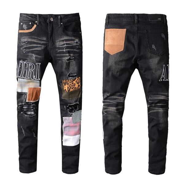 Mens Designer Jeans Fashion Washed and Patched Jeans Luxury Leopard Trousers Mens Pants High ST Brand Letters Jean Hot Sale
Mens Designer Jeans Fashion Washed and Patched Jeans Luxury Leopard Trousers Mens Pants High ST Brand Letters Jean Hot Sale