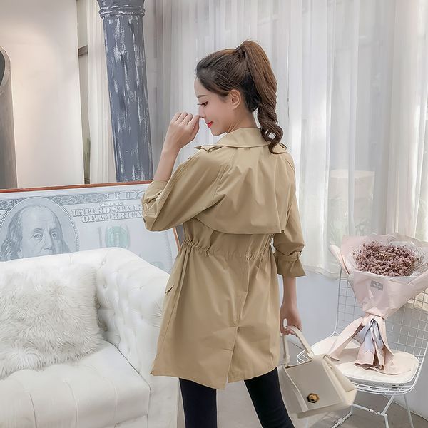 women solid trench coat 2020 new spring autumn ladys double breasted turndown collar long sleeve windbreaker, Tan;black
women solid trench coat 2020 new spring autumn ladys double breasted turndown collar long sleeve windbreaker, Tan;black