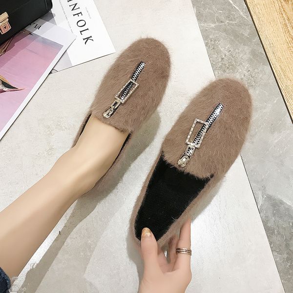 fur shoes female 2019 new winter casual plus velvet peas shoes female flat bottom one pedal a lazy, Black
fur shoes female 2019 new winter casual plus velvet peas shoes female flat bottom one pedal a lazy, Black