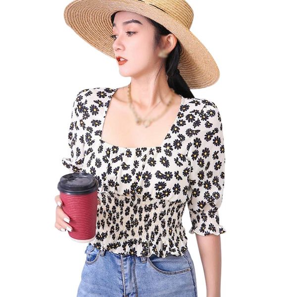 summer women blouses floral print square collar sweet puff sleeve shirts chiffon shirt blouse 2020 new arrival, White
summer women blouses floral print square collar sweet puff sleeve shirts chiffon shirt blouse 2020 new arrival, White