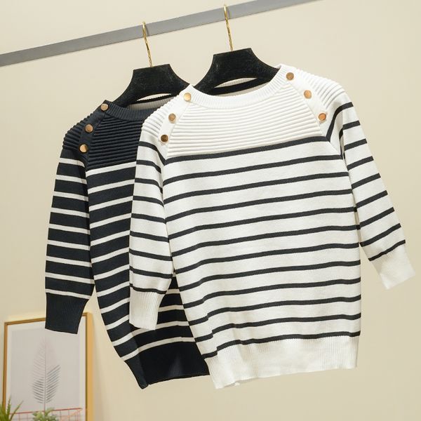 2019 summer women pullovers knitting striped knitted pullovers pearl female kintted knitting sweaters, White;black
2019 summer women pullovers knitting striped knitted pullovers pearl female kintted knitting sweaters, White;black