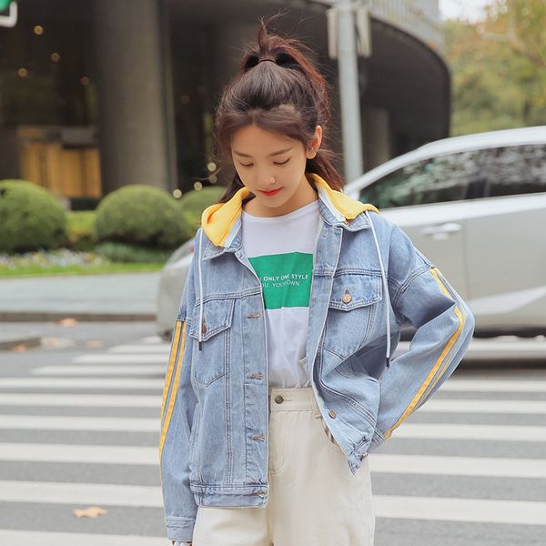 retro hooded detachable patchwork denim coat harajuku ins student denim coat school style women's wear, Black;white
retro hooded detachable patchwork denim coat harajuku ins student denim coat school style women's wear, Black;white