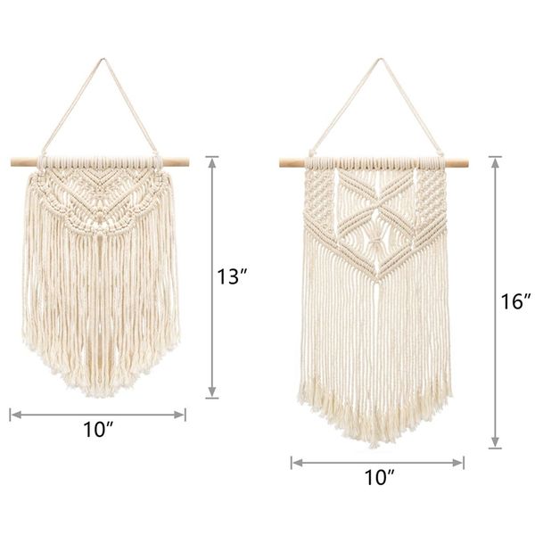 2 pcs macrame wall hanging small art woven wall decor boho chic home decoration for apartment bedroom living room gallery, 13 in
2 pcs macrame wall hanging small art woven wall decor boho chic home decoration for apartment bedroom living room gallery, 13 in