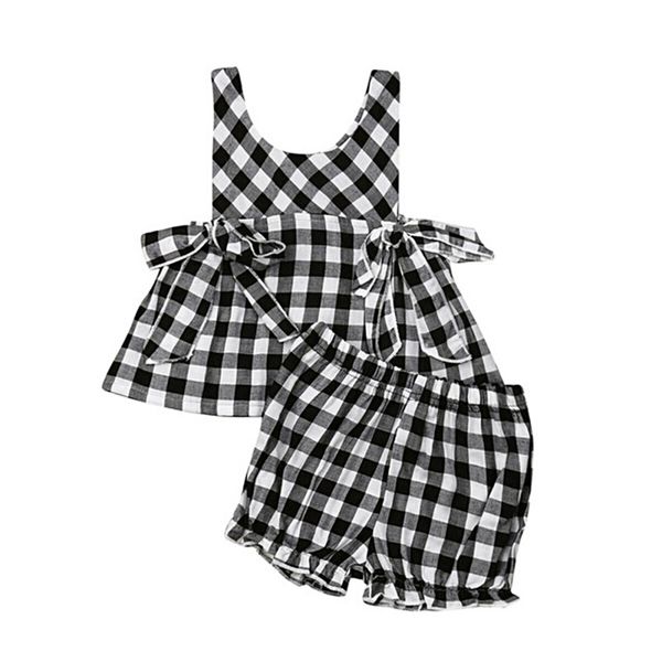 new bow-knot summer baby girl cute sleeveless plaid and pants kit kid two-piece outfit set 2019, White
new bow-knot summer baby girl cute sleeveless plaid and pants kit kid two-piece outfit set 2019, White