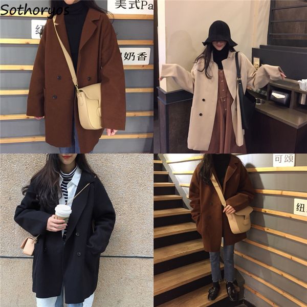women's wool & blends women autumn double breasted long pockets leisure solid all-match korean style coats womens loose trendy simple b, Black
women's wool & blends women autumn double breasted long pockets leisure solid all-match korean style coats womens loose trendy simple b, Black