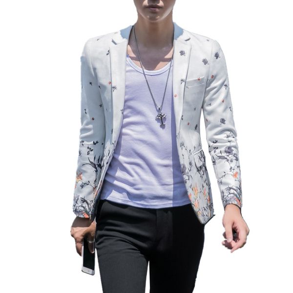 2019 autumn new printing suit digital positioning jacket personality one button nightclub host flower suit tide male, White;black
2019 autumn new printing suit digital positioning jacket personality one button nightclub host flower suit tide male, White;black
