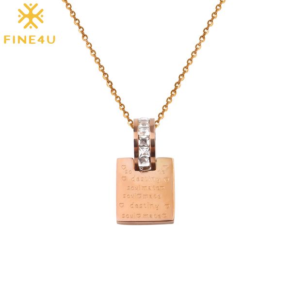 fine4u n274 romantic square pendant necklaces for women rose gold color stainless steel chain necklace luxury zircons jewelry, Silver
fine4u n274 romantic square pendant necklaces for women rose gold color stainless steel chain necklace luxury zircons jewelry, Silver