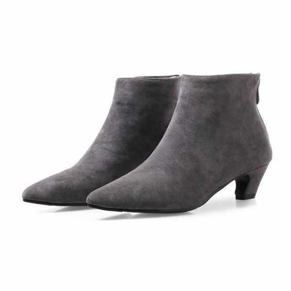 us4-13 womens suede pointed toe bootie kitten mid heel ankle boots back zipper shoes 5colors plus size c297, Black
us4-13 womens suede pointed toe bootie kitten mid heel ankle boots back zipper shoes 5colors plus size c297, Black