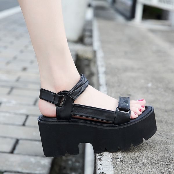 summer cross tied punk rock gothic sandals peep toe shoes women buckle thick platform block high heels gladiator sandals ljb159, Black
summer cross tied punk rock gothic sandals peep toe shoes women buckle thick platform block high heels gladiator sandals ljb159, Black