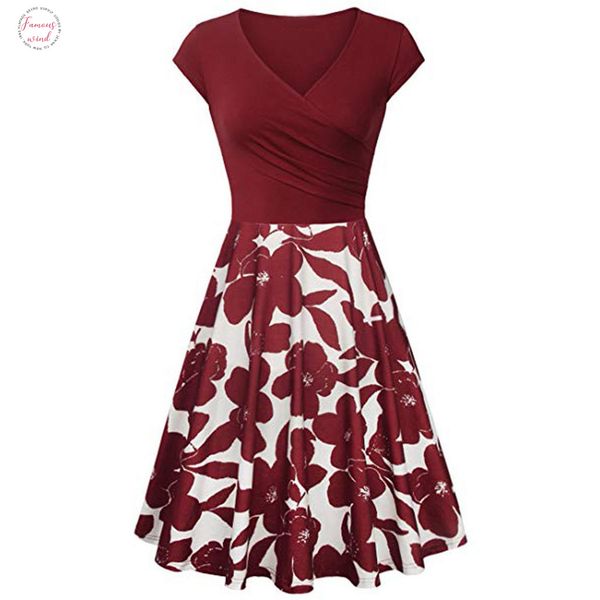 womens dress summer 2020 short sleeve cross v neck casual dresses vintage elegant flared a line sundress dress female, Black;gray
womens dress summer 2020 short sleeve cross v neck casual dresses vintage elegant flared a line sundress dress female, Black;gray