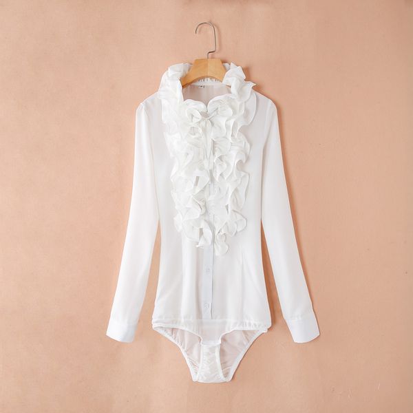 #2107 black white bodysuit women long sleeve front ruffles chiffon body shirt for women slim office bodies ladies thin
#2107 black white bodysuit women long sleeve front ruffles chiffon body shirt for women slim office bodies ladies thin