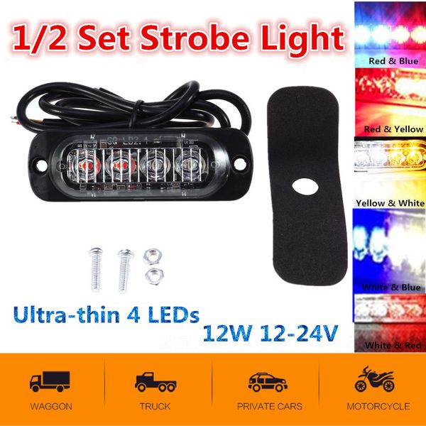 12w 12-24v 4 led strobe light car warning light 19 modes emergency flash warning caution for truck car motorcycle auto led
12w 12-24v 4 led strobe light car warning light 19 modes emergency flash warning caution for truck car motorcycle auto led