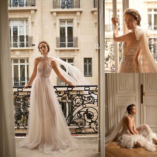simple bohemian lia martinez a line wedding dresses high neck sleeveless applique tulle lace crystalwedding gowns sweep train robe de mariée, White
simple bohemian lia martinez a line wedding dresses high neck sleeveless applique tulle lace crystalwedding gowns sweep train robe de mariée, White