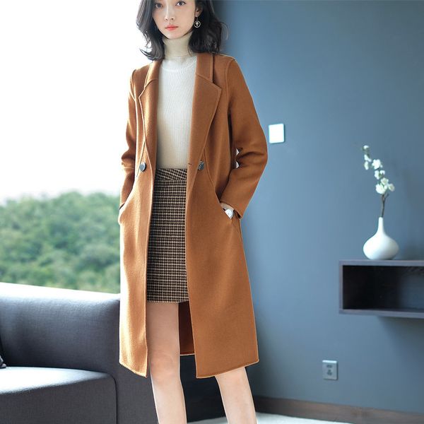 long woolen blends cashmere coats for women 2019 autumn winter ladies jackets plus size overcoats coffee double face casual, Black
long woolen blends cashmere coats for women 2019 autumn winter ladies jackets plus size overcoats coffee double face casual, Black