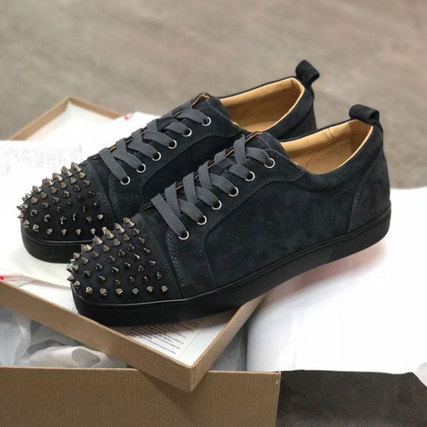 sneakers red bottom spikes flat velours suede sneakers iron grey men trainers 100% real leather party shoes
sneakers red bottom spikes flat velours suede sneakers iron grey men trainers 100% real leather party shoes