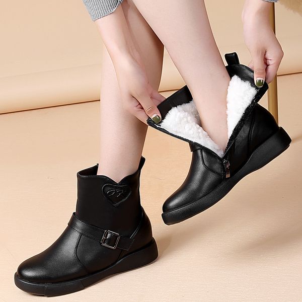 winter women ankle boots warm wool snow boots waterproof genuine leather boots women shoes woman fur botas mujer, Black
winter women ankle boots warm wool snow boots waterproof genuine leather boots women shoes woman fur botas mujer, Black
