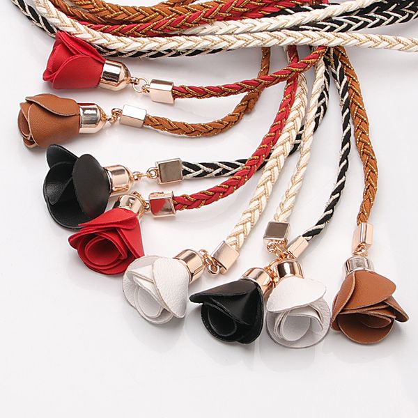 women handmade braided waistband for dress rose flower tassel self-tie thin ceinture femme fashion waist rope chain femme cinto, Black;brown
women handmade braided waistband for dress rose flower tassel self-tie thin ceinture femme fashion waist rope chain femme cinto, Black;brown
