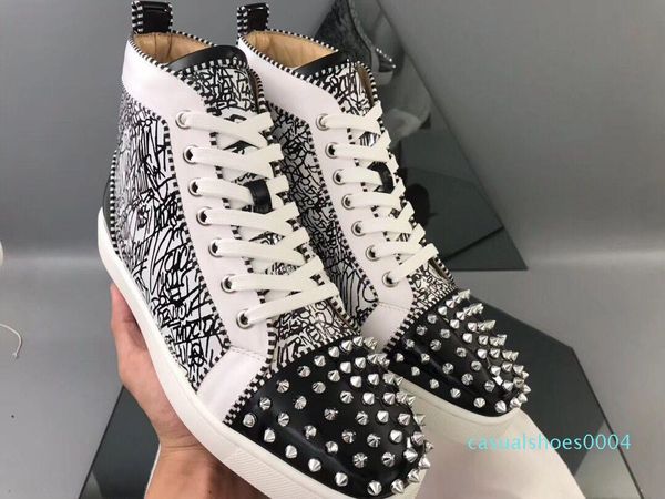 real p rivets brands red bottom men's women's louisflats graffiti sneakers party wedding spikes pecfect walking ac04, Black
real p rivets brands red bottom men's women's louisflats graffiti sneakers party wedding spikes pecfect walking ac04, Black