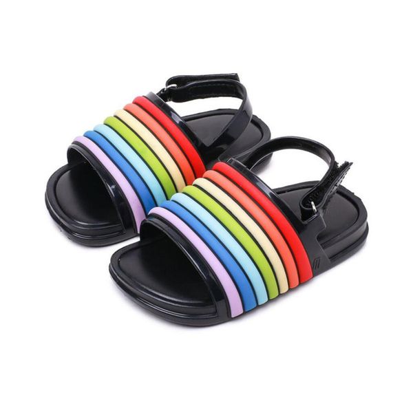 girls sandals summer kids shoes colorful stripe plastic sandal beach wear fashion baby toddler girl boy children pvc shoes, Black;red
girls sandals summer kids shoes colorful stripe plastic sandal beach wear fashion baby toddler girl boy children pvc shoes, Black;red
