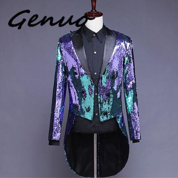 purple blue changing colors sequin long blazer jacket men nightclub dj prom tailcoat blazer male wedding groom stage costumes, White;black
purple blue changing colors sequin long blazer jacket men nightclub dj prom tailcoat blazer male wedding groom stage costumes, White;black