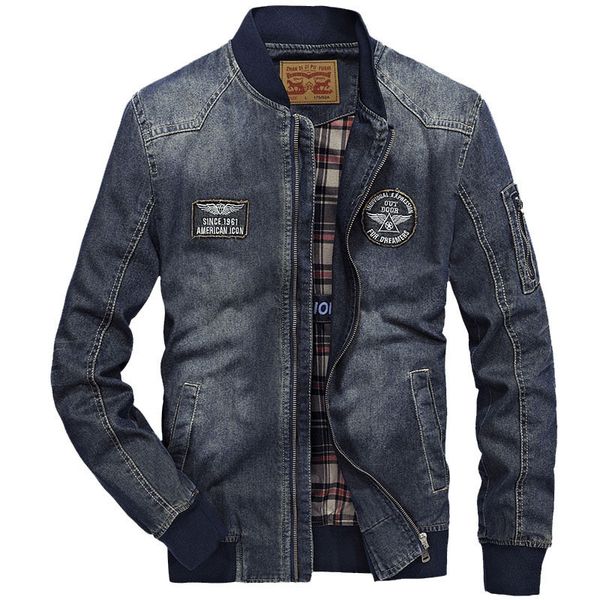 new men's denim jacket spring brand fashion stand collar multi pocket cotton casual jackets coat men slim fat clothing 4xl bf687, Black;brown
new men's denim jacket spring brand fashion stand collar multi pocket cotton casual jackets coat men slim fat clothing 4xl bf687, Black;brown