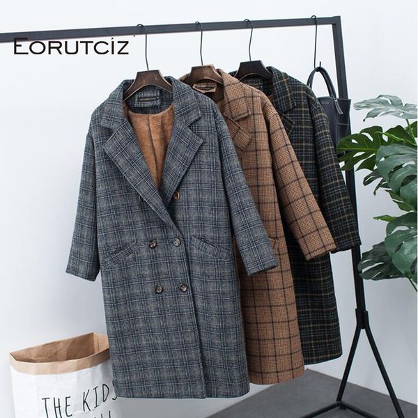 eorutciz winter velvet jacket women long plaid parka warm thick fleece oversize coat streetwear vintage autumn outerwear lm176, Black
eorutciz winter velvet jacket women long plaid parka warm thick fleece oversize coat streetwear vintage autumn outerwear lm176, Black