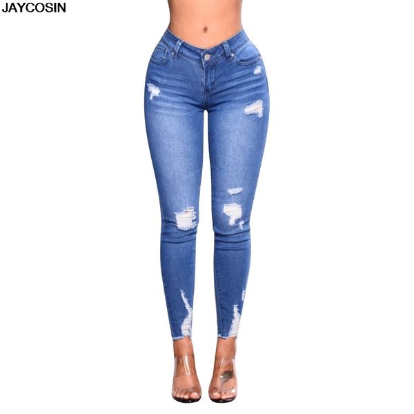 jaycosin ripped hole fashion jeans women high waist skinny pencil blue denim pant women washed beached stretch elastic jean 9812
jaycosin ripped hole fashion jeans women high waist skinny pencil blue denim pant women washed beached stretch elastic jean 9812