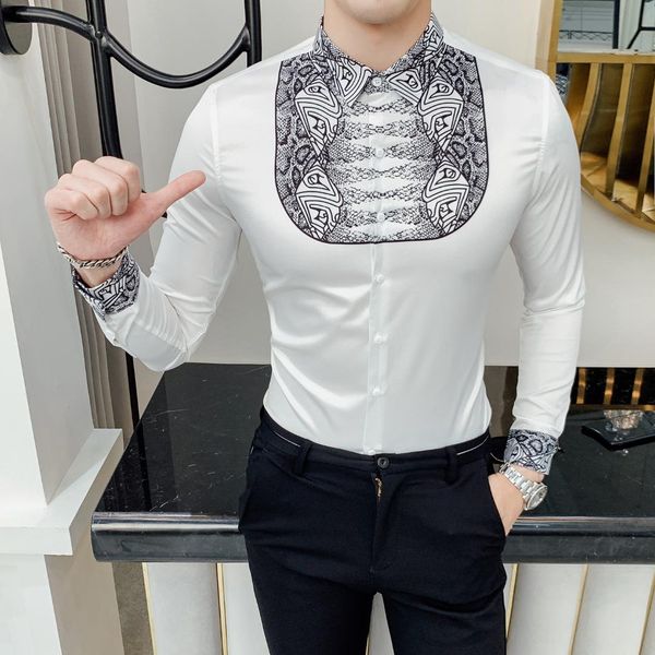 2019 beautiful leisure breathable trend comfortable fashion flower shirt gentleman collar print long-sleeved shirt, White;black
2019 beautiful leisure breathable trend comfortable fashion flower shirt gentleman collar print long-sleeved shirt, White;black