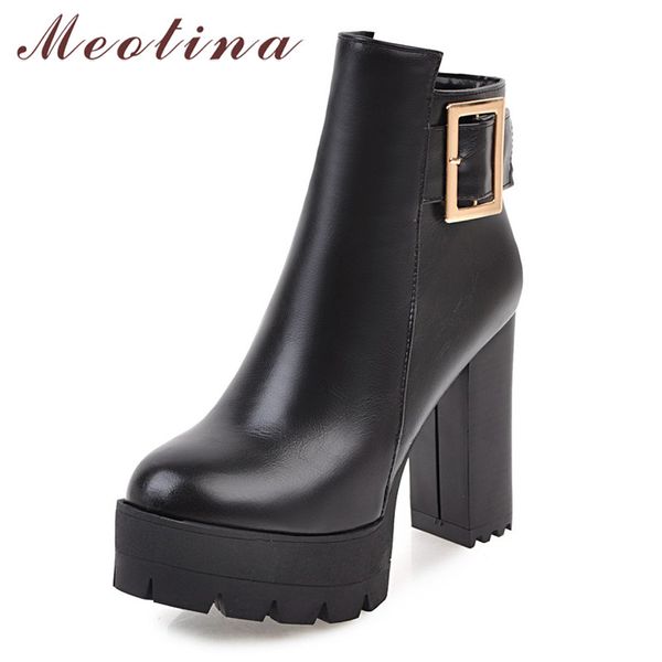 meotina winter ankle boots women buckle platform thick heels short boots zipper super high heel shoes ladies autumn big size 43, Black
meotina winter ankle boots women buckle platform thick heels short boots zipper super high heel shoes ladies autumn big size 43, Black