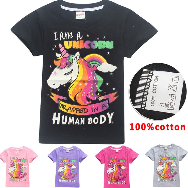 6-14y 5 colors girls unicorn cartoon short sleeve t shirts fashion design clothes tees kids children clothing, Blue
6-14y 5 colors girls unicorn cartoon short sleeve t shirts fashion design clothes tees kids children clothing, Blue